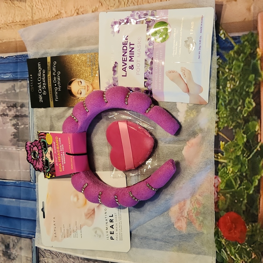 Betsey Johnson Lavender Spa Headband 💎 & Spa Essentials NWT